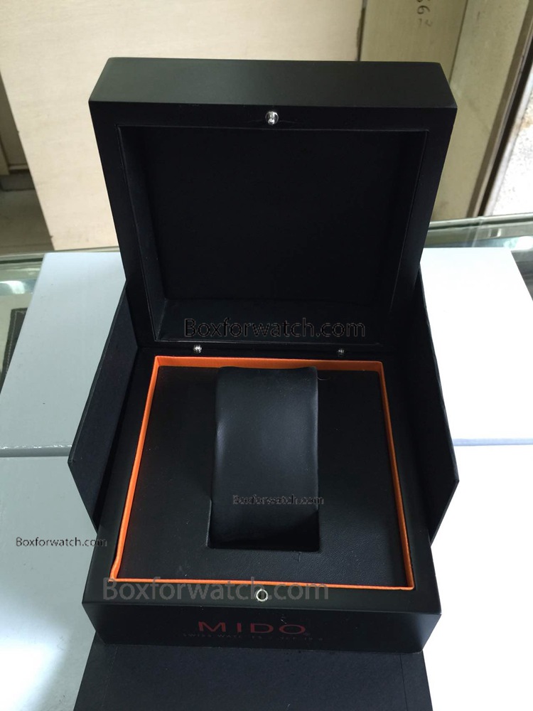 Replica MIDO Black Wood Watch Box / Orange Inner / Wholesale